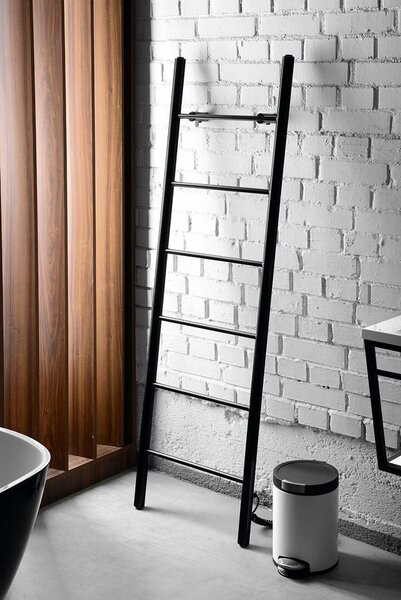 Sapho Sapho, KARBO Elektrický sušák ručníků, kulatý, 400x1120 mm, 87 W, černá, KB904