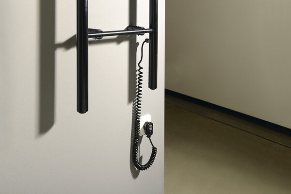 Sapho Sapho, KARBO Elektrický sušák ručníků, kulatý, 400x1120 mm, 87 W, černá, KB904