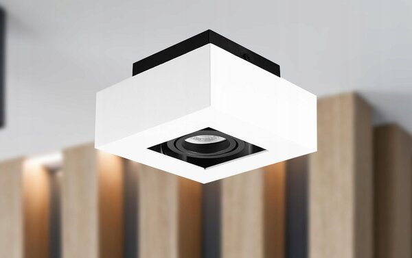 Bílé přisazené bodové svítidlo GU10, 141 × 143 mm