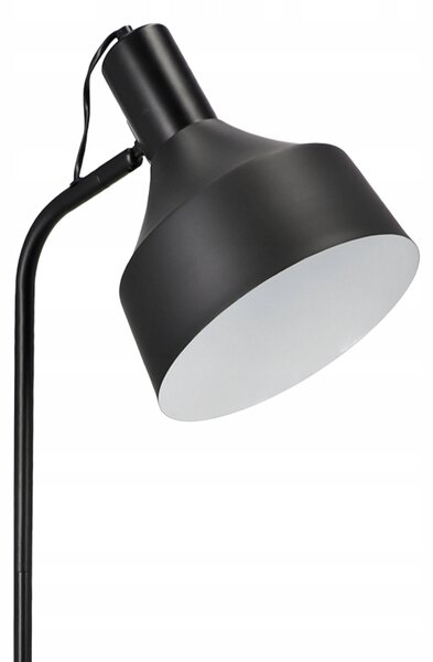 Černá stojací lampa E27, nastavitelná, výška 155 cm