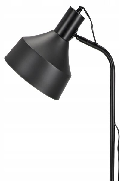 Černá stojací lampa E27, nastavitelná, výška 155 cm