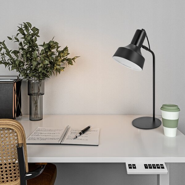 Černá stolní lampa E27, nastavitelná