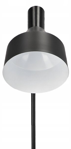 Černá stojací lampa E27, nastavitelná, výška 155 cm