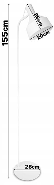 Bílá stojací lampa E27, nastavitelná