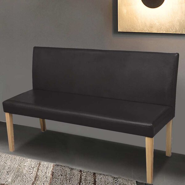 Lavice 139,5 cm tmavě hnědá umělá kůže 241347