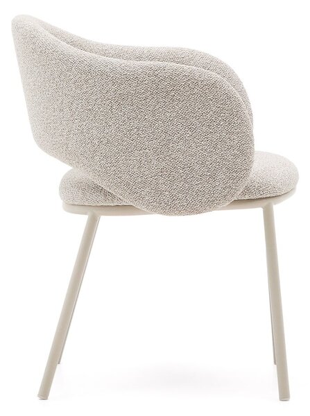 Slonovinové čalouněné jídelní křeslo Maina – Kave Home