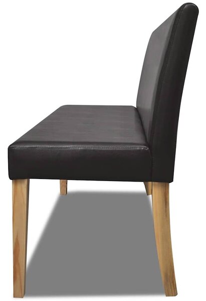 Lavice 139,5 cm tmavě hnědá umělá kůže 241347
