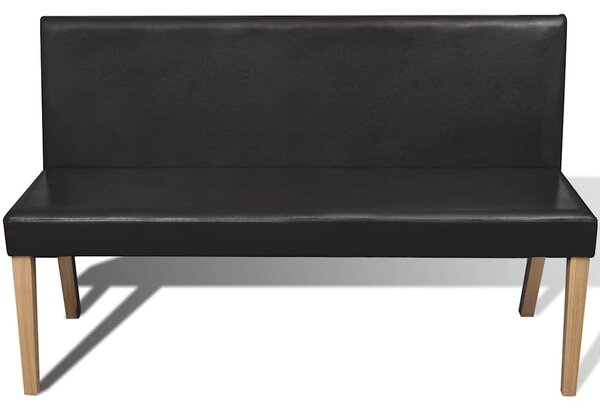 Lavice 139,5 cm tmavě hnědá umělá kůže 241347