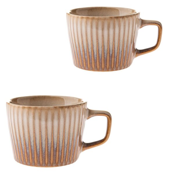 Béžové keramické hrnky v sadě 2 ks na cappuccino 190 ml Tone – Dakls