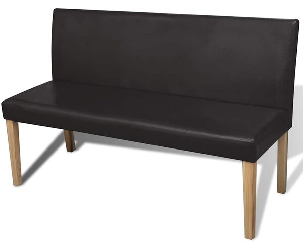 Lavice 139,5 cm tmavě hnědá umělá kůže 241347
