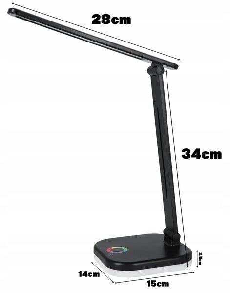 LED stolní lampa, s dotykovým ovládáním, USB, nastavitelná