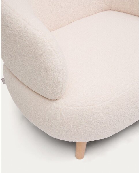 Béžové křeslo z textilie bouclé Luisa – Kave Home