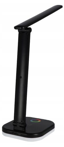 LED stolní lampa, s bezdrátovým nabíjením, s dotykovým ovládáním, USB, teplá bílá