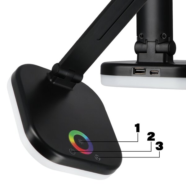 LED stolní lampa, s dotykovým ovládáním, USB, nastavitelná