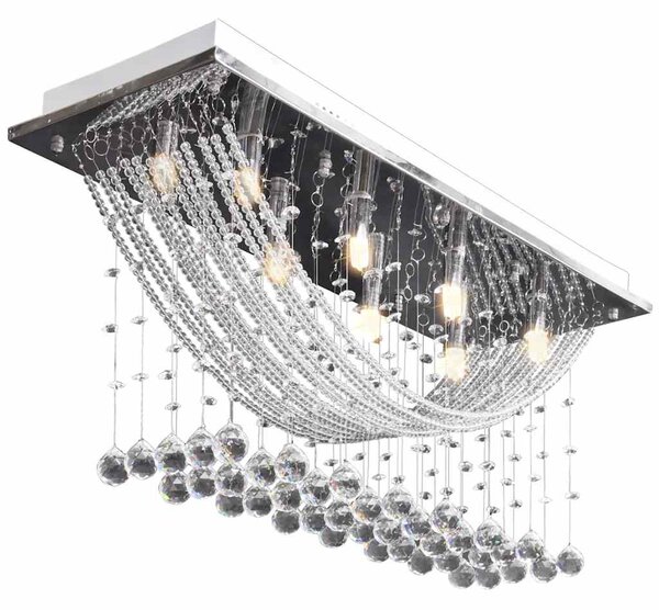 Bílé stropní svítidlo s křišťálovými ověsky, pro 8 žárovek G9, 29 cm 241391