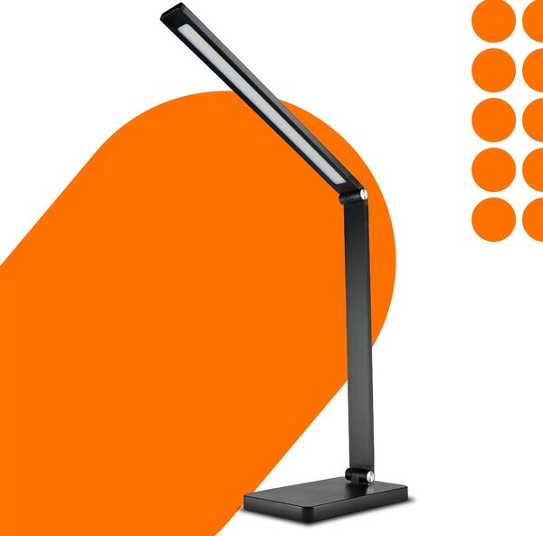 LED stolní lampa 7 W, s bezdrátovým nabíjením, s dotykovým ovládáním, CCT