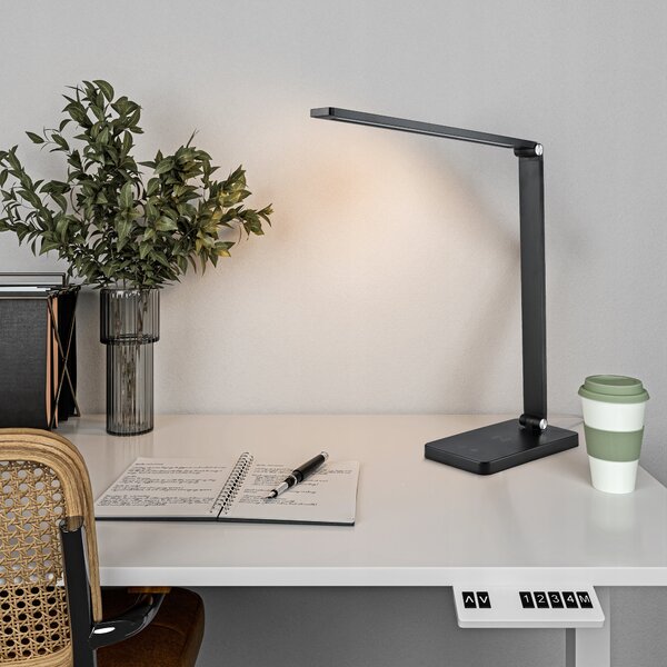 LED stolní lampa 7 W, s bezdrátovým nabíjením, s dotykovým ovládáním, CCT