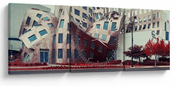 Obraz - architektonická stavba (s hodinami) (90x30 cm)