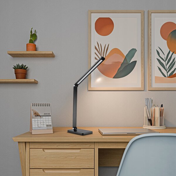LED stolní lampa 7 W, s bezdrátovým nabíjením, s dotykovým ovládáním, CCT