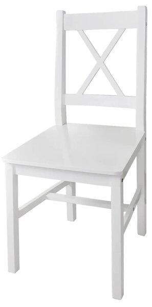 Jídelní židle 4 ks bílé borové dřevo 241511