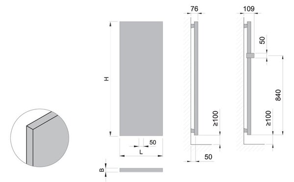 Sapho MAGNIFICA otopné těleso 456x1206 mm, bílá s texturou IR135