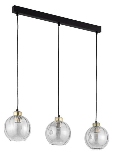 Lustr na lanku DEVI 3xE27/15W/230V černá/kouřová