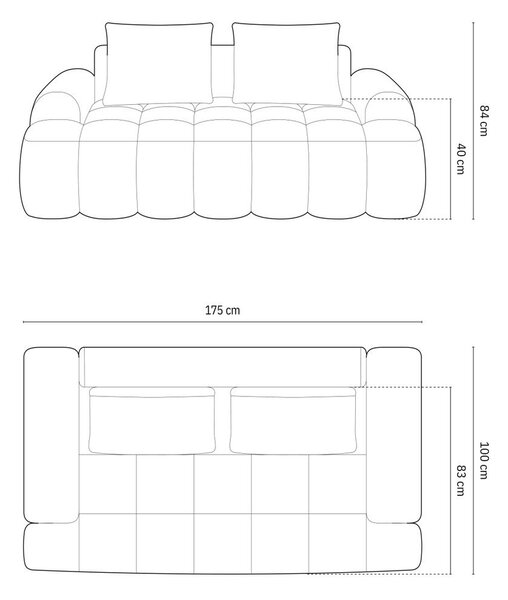 Zelená sametová pohovka 175 cm Linz – Cosmopolitan Design