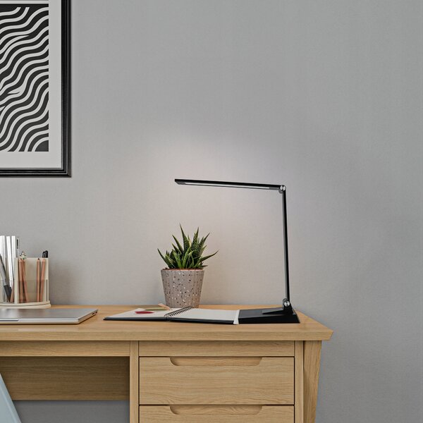LED stolní lampa, s bezdrátovým nabíjením, s dotykovým ovládáním, stmívatelná