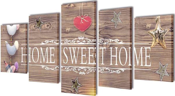 Sada obrazů, tisk na plátně, Home Sweet Home, 100 x 50 cm 241592