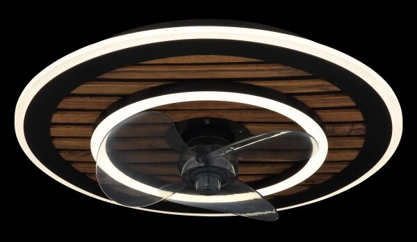Globo 03668 -LED Stm stropní ventilátor TREVINO LED/36W/230V 2700-6000K černá+DO