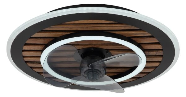 Globo 03668 -LED Stm stropní ventilátor TREVINO LED/36W/230V 2700-6000K černá+DO