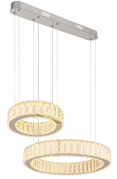 GLOBO 67162-80 MUCKY závěsné svítidlo LED 80W/4405lm 2700-6000K chromová, průhledná, dálkový ovladač