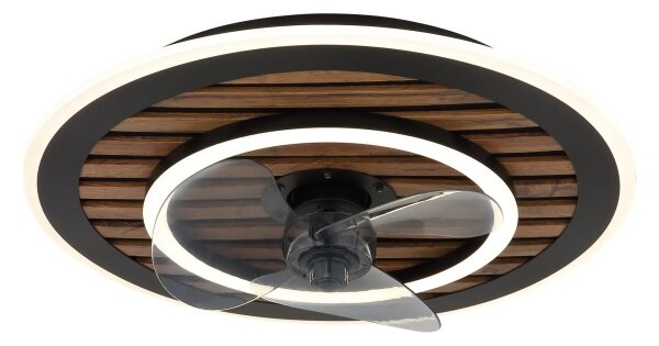 Globo 03668 -LED Stm stropní ventilátor TREVINO LED/36W/230V 2700-6000K černá+DO