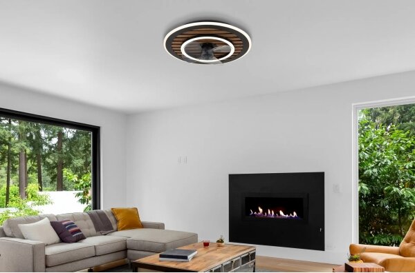 Globo 03668 -LED Stm stropní ventilátor TREVINO LED/36W/230V 2700-6000K černá+DO