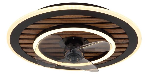 Globo 03668 -LED Stm stropní ventilátor TREVINO LED/36W/230V 2700-6000K černá+DO