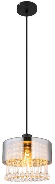 GLOBO 15884H1 HENDRY závěsné svítidlo D250mm 1xE27 matná černá, kouřová