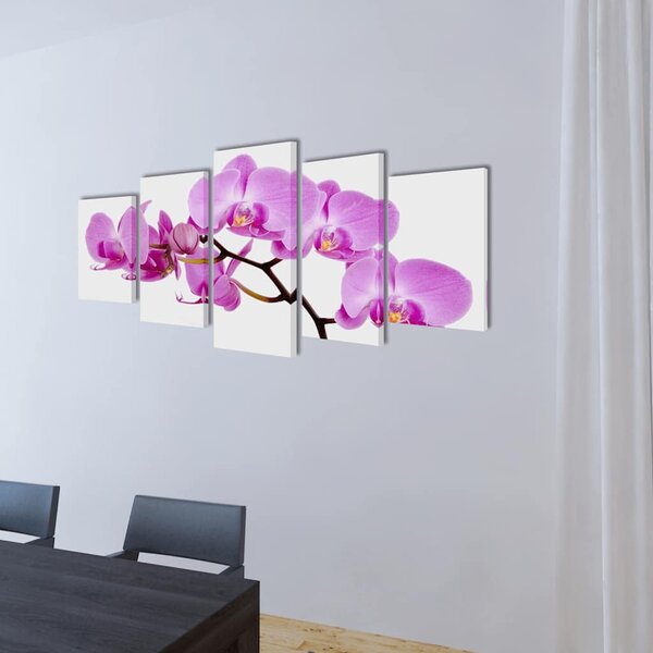 Sada obrazů, tisk na plátně, orchidej, 200 x 100 cm 241571