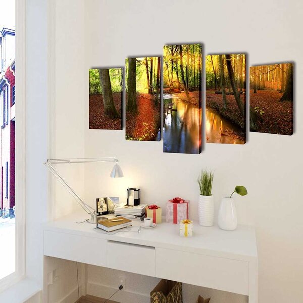 Sada obrazů, tisk na plátně, les, 100 x 50 cm 241578