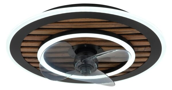 Globo 03668 -LED Stm stropní ventilátor TREVINO LED/36W/230V 2700-6000K černá+DO