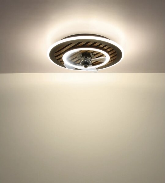 Globo 03668 -LED Stm stropní ventilátor TREVINO LED/36W/230V 2700-6000K černá+DO