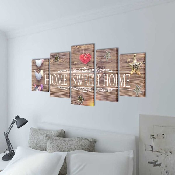 Sada obrazů, tisk na plátně, Home Sweet Home, 100 x 50 cm 241592