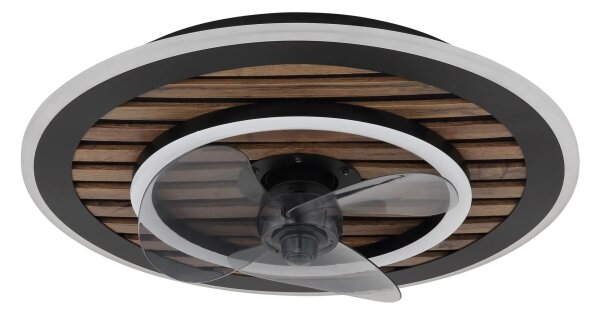 Globo 03668 -LED Stm stropní ventilátor TREVINO LED/36W/230V 2700-6000K černá+DO