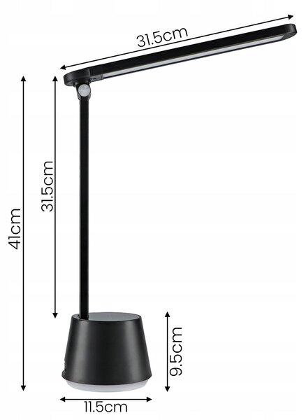 LED stolní lampa 10 W, s dotykovým ovládáním, stmívatelná, nastavitelná, 350 lm, IP20
