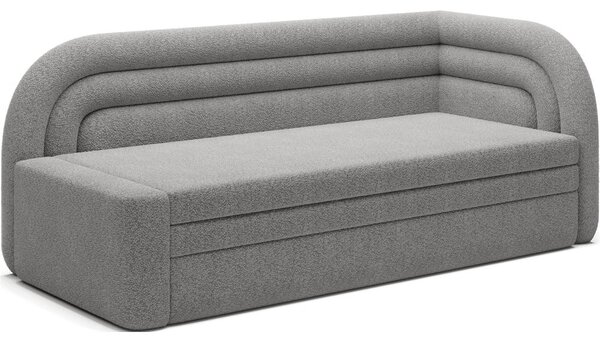 Šedá rozkládací/s úložným prostorem pohovka z textilie bouclé pravý roh 223 cm Fabillo – ELTAP