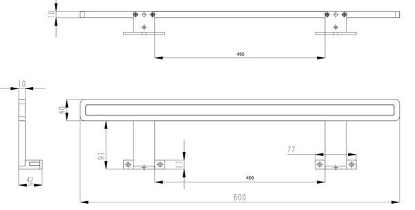 Sapho Sapho, MIRAKA LED svítilna, 9W, 230V, 600x35x120mm, akryl + chrom, MR600