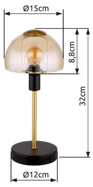 GLOBO 21914A KOKKINI dotyková stolní lampička V320mm 1xE14 černá, jantarová ON/OFF