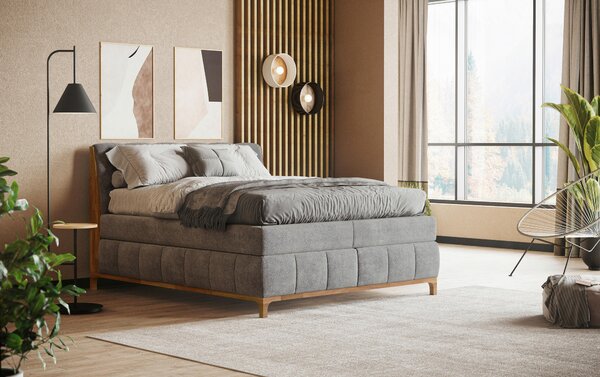 POSTEL BOXSPRING, barvy stříbra MID.YOU - Manželské postele, Online Only