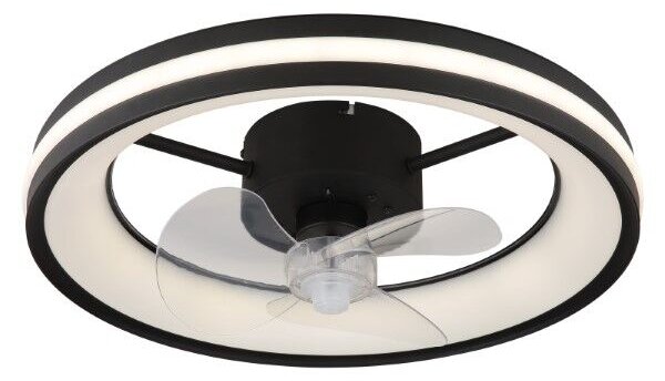 GLOBO 03651 GATIAN stropní svítidlo s ventilátorom D495mm LED 30W/2215lm 2700-6500K černá, bílá, dálkový ovladač