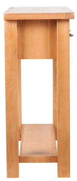 Konzolový stolek 2 zásuvky 83 x 30 x 73 cm masivní dubové dřevo 241675