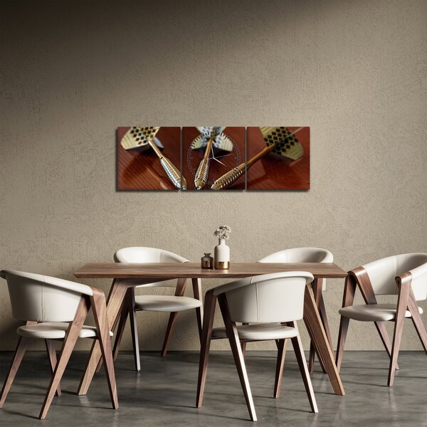 Obraz tří šipek (s hodinami) (90x30 cm)